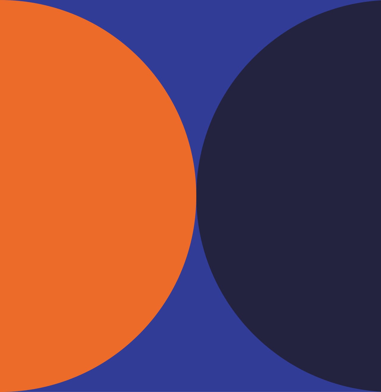 orange and midnight half circles
